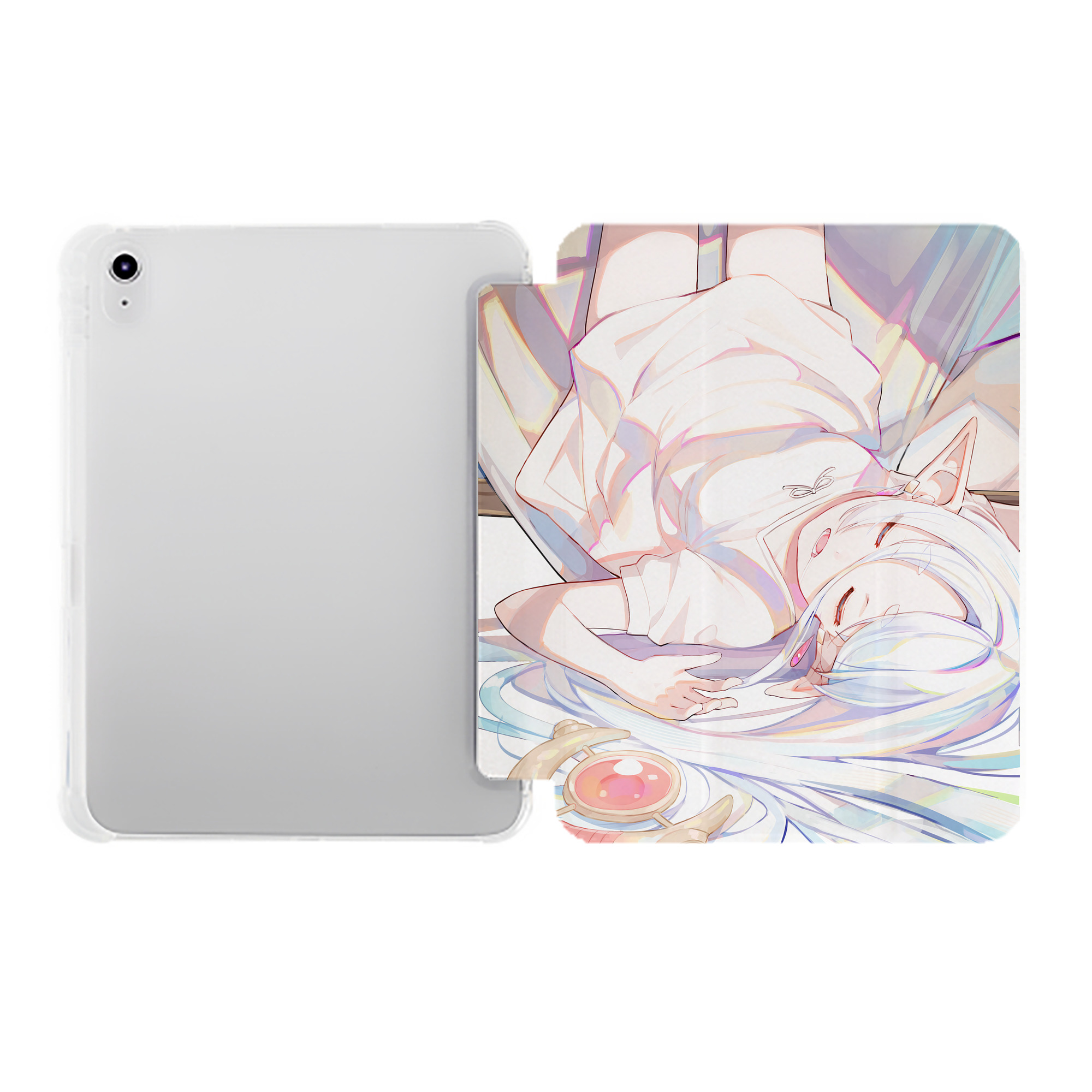 （画像用） 葬送のフリーレン Frieren IPad ケース ペン収納付き 三つ折りスタンド PUレザー×シリコン 対応機種9.5/10.5/10.9インチ